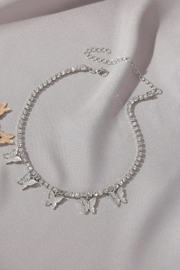 Rhinestone Butterfly Pendant Necklace 1 Rhinestone Butterfly Pendant Necklace