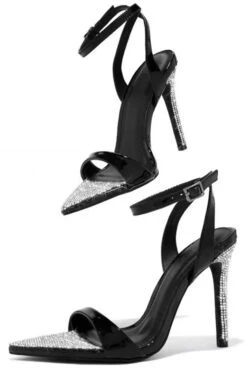Rhinestone Stiletto Fish Mouth High Heels