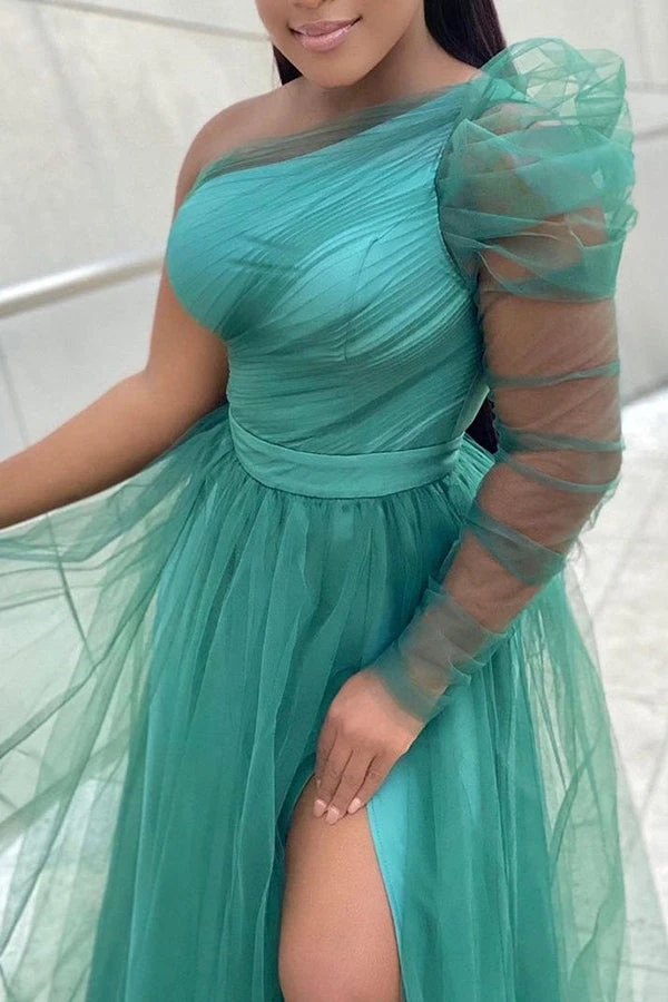 Elegant One Shoulder Pleated Oversized Dress 9 Elegant One Shoulder Pleated Oversized Dress - Image 9