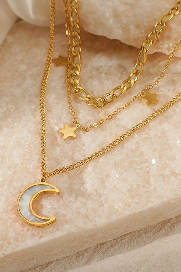 Star Moon 3 Layer Necklace 2 Star Moon 3 Layer Necklace - Image 2