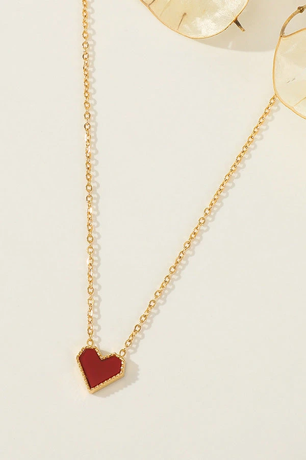 All-match Retro Red Heart Necklace 2 All-match Retro Red Heart Necklace - Image 2