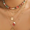 Colorful Christmas Multi-Layered Necklace