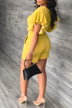 Bright V Neck Top & Shorts Set -Acorpstyle XTL2703 YE 2 e089554f c146 4001 8bcd 65f890ab2254