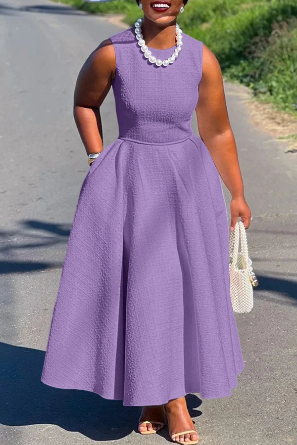 Elegant Boat Neck Sleeveless Swing Dress 6 Elegant Boat Neck Sleeveless Swing Dress - Image 6