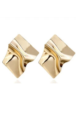 Personalized Metal Irregular Glossy Earrings -Acorpstyle XTQ0185 GO 4