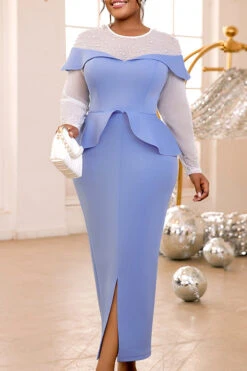 Party Beaded See-Through Maxi Dress -Acorpstyle XTQ0199 BL 3