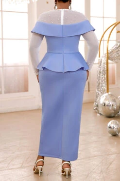 Party Beaded See-Through Maxi Dress -Acorpstyle XTQ0199 BL 4