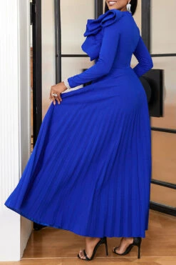 Party Three-dimensional Decorative Pleated Dress 7 Party Three-dimensional Decorative Pleated Dress -Acorpstyle XTQ0201 BL 4