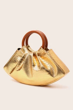 Evening Pleated Solid Wood Handbag* 19 Evening Pleated Solid Wood Handbag* -Acorpstyle XTQ0259 GO 2
