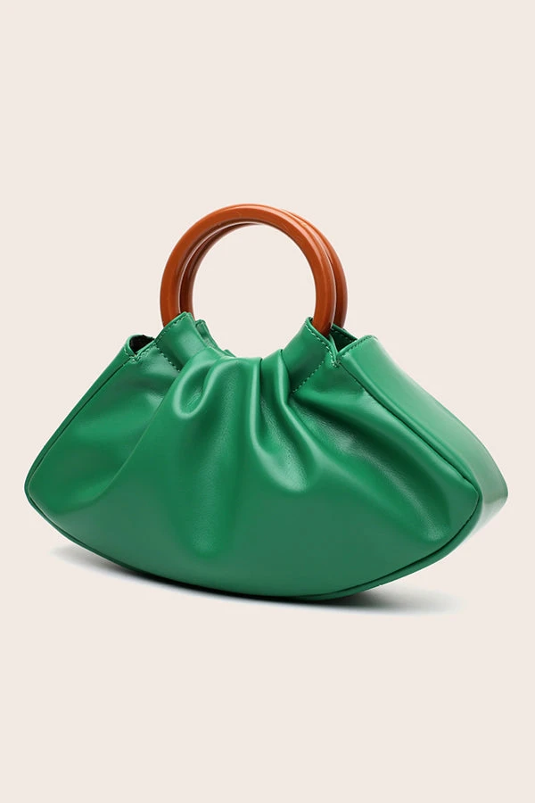 Evening Pleated Solid Wood Handbag* 5 Evening Pleated Solid Wood Handbag* - Image 5