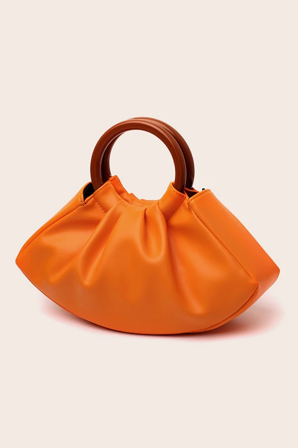 Evening Pleated Solid Wood Handbag* 2 Evening Pleated Solid Wood Handbag* - Image 2