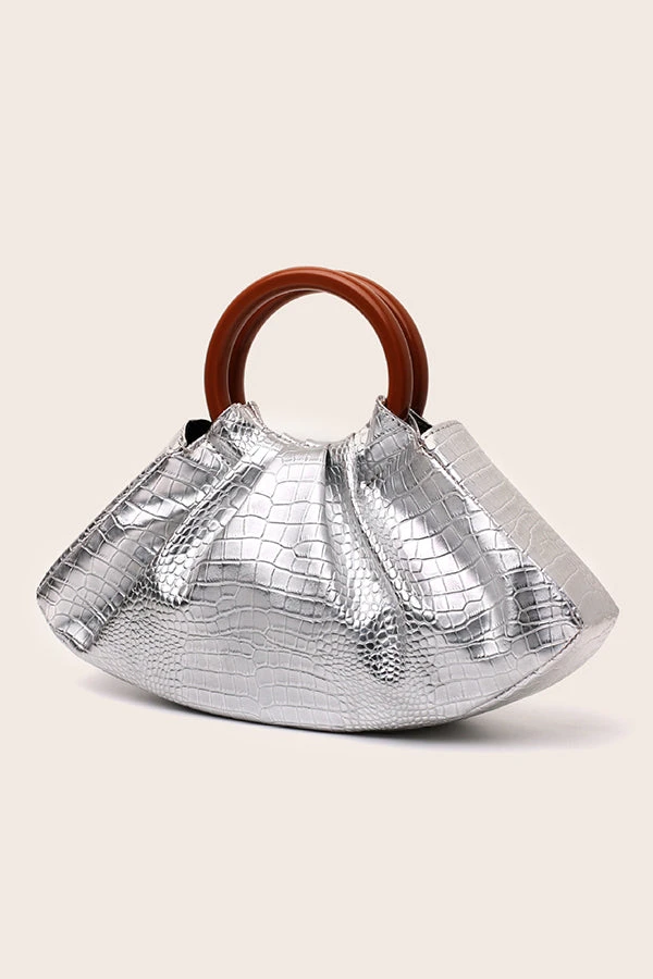 Evening Pleated Solid Wood Handbag* 1 Evening Pleated Solid Wood Handbag*