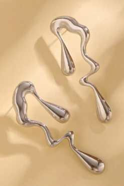 Stylish Liquid Metal Irregular Earrings -Acorpstyle XTS0018 SI 3