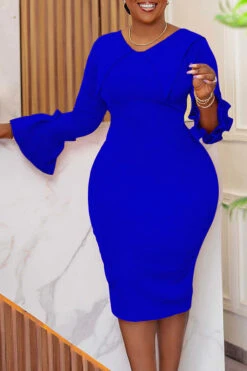 OL Lapel Flounce Sleeve Midi Dress -Acorpstyle XTS0101 RB 1 20 1