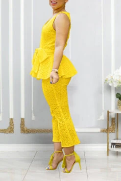 Stylish Belt Pleated Trim Top & Pants Set 14 Stylish Belt Pleated Trim Top & Pants Set -Acorpstyle XTS0209 YE 3 6ecc562b 5ee1 44aa b335 33f778e7d2ec