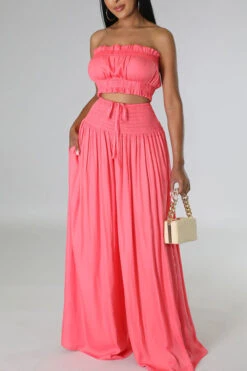 Stylish Shirred Tube Top & Pants Set 14 Stylish Shirred Tube Top & Pants Set -Acorpstyle XTS0227 RE 1