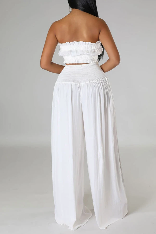 Stylish Shirred Tube Top & Pants Set 5 Stylish Shirred Tube Top & Pants Set - Image 5