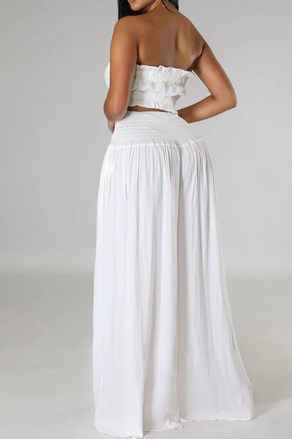 Stylish Shirred Tube Top & Pants Set 6 Stylish Shirred Tube Top & Pants Set - Image 6