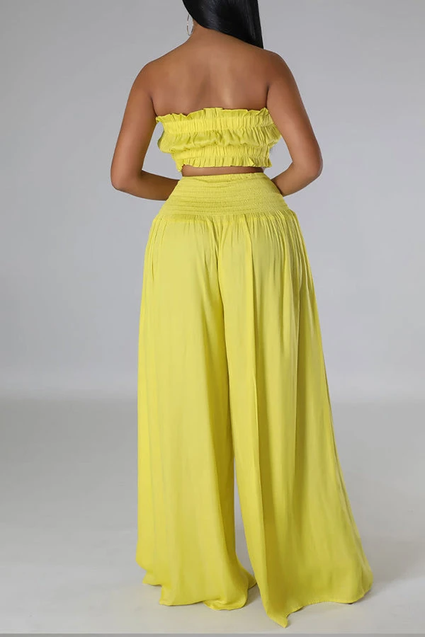 Stylish Shirred Tube Top & Pants Set 2 Stylish Shirred Tube Top & Pants Set - Image 2