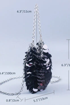 Stylish Sequin Chain Evening Bag 20 Stylish Sequin Chain Evening Bag -Acorpstyle XTT0023 BK 1 20 3