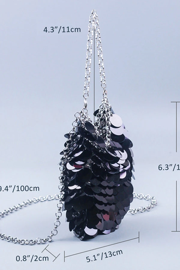 Stylish Sequin Chain Evening Bag 10 Stylish Sequin Chain Evening Bag - Image 10