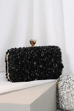 Gorgeous Sequin Chain Evening Bag 9 Gorgeous Sequin Chain Evening Bag -Acorpstyle XTT0024 BK 1