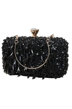 Gorgeous Sequin Chain Evening Bag 8 Gorgeous Sequin Chain Evening Bag -Acorpstyle XTT0024 BK 1 20 2