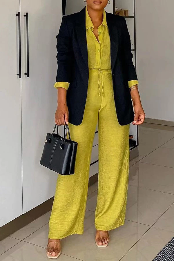 Solid Color Shirt & Pants Set 1 Solid Color Shirt & Pants Set