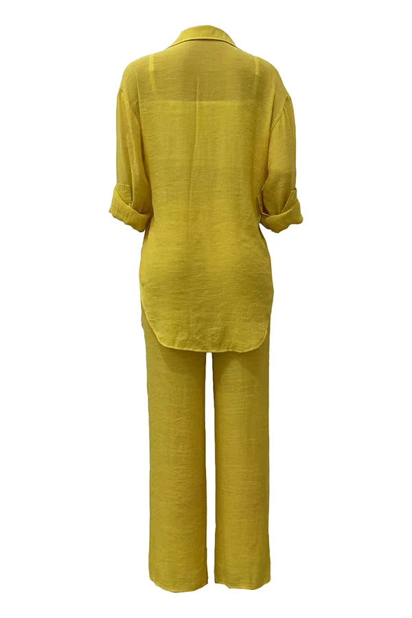 Solid Color Shirt & Pants Set 7 Solid Color Shirt & Pants Set - Image 7