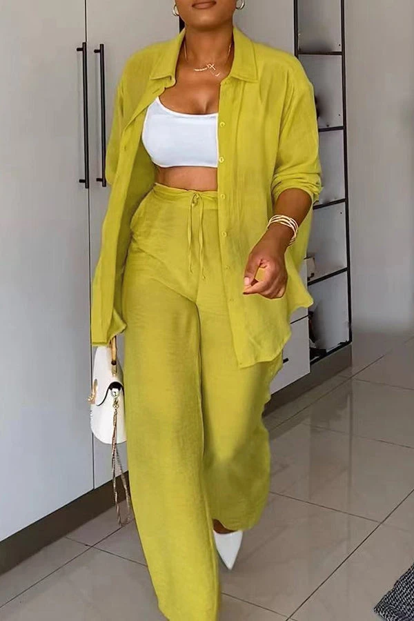 Solid Color Shirt & Pants Set 8 Solid Color Shirt & Pants Set - Image 8