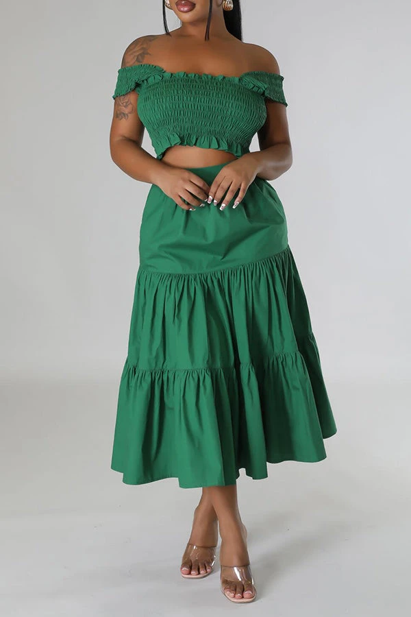 Fashionable Bust Wrap & Solid Color Skirt Set 6 Fashionable Bust Wrap & Solid Color Skirt Set - Image 6