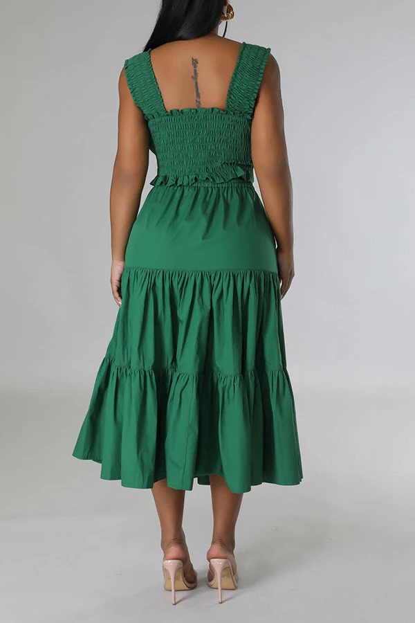 Fashionable Bust Wrap & Solid Color Skirt Set 9 Fashionable Bust Wrap & Solid Color Skirt Set - Image 9