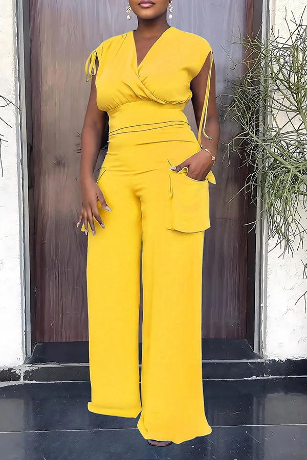 Casual V-Neck Top & Pants Set 1 Casual V-Neck Top & Pants Set