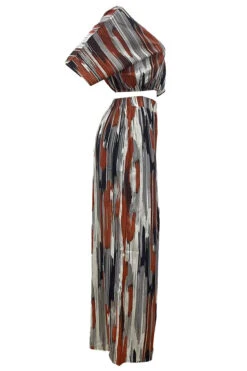 V-Neck Irregular Striped Printed Top & Pants Set 14 V-Neck Irregular Striped Printed Top & Pants Set -Acorpstyle XTU0258 RT 4