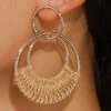 Resort Gold Braided Large Earrings