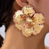Holiday Style Oil Drop Metal Exaggerated Enamel Floral Earrings*