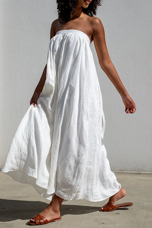 Cozy Off Shoulder Pleated Solid Midi Dress 2 Cozy Off Shoulder Pleated Solid Midi Dress - Image 2