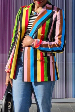 Stylish Striped Colorful Double Breasted Blazer & Skirt Set -Acorpstyle XTX1622 RT 6 32bb5dc3 6af6 412f 822e 10c1bc3437db