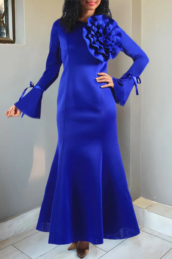 Elegant Three-Dimensional Flower Maxi Dress 3 Elegant Three-Dimensional Flower Maxi Dress - Image 3