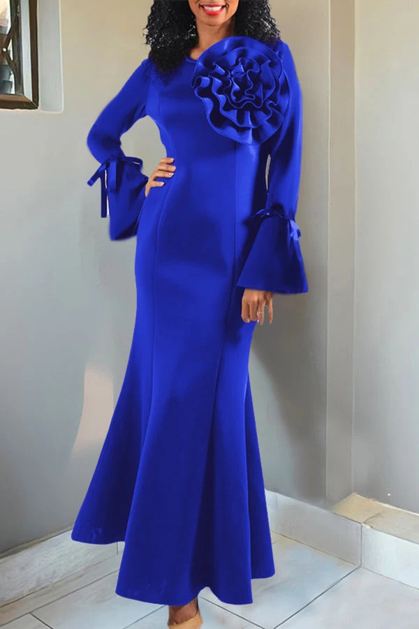 Elegant Three-Dimensional Flower Maxi Dress 4 Elegant Three-Dimensional Flower Maxi Dress - Image 4