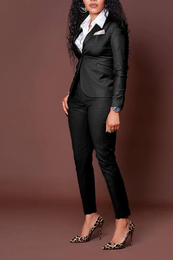 Elegant Decorative Pocket Blazer & Pants Set 9 Elegant Decorative Pocket Blazer & Pants Set - Image 9