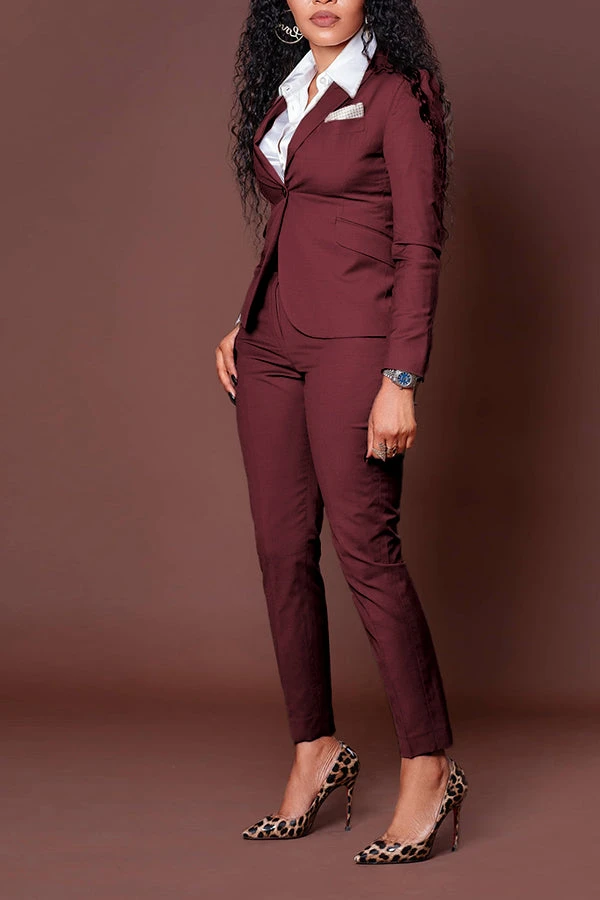 Elegant Decorative Pocket Blazer & Pants Set 13 Elegant Decorative Pocket Blazer & Pants Set - Image 13