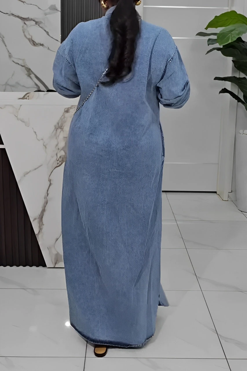 Cozy Loose Denim Maxi Dress 3 Cozy Loose Denim Maxi Dress - Image 3
