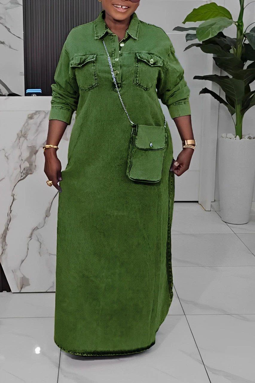 Cozy Loose Denim Maxi Dress 7 Cozy Loose Denim Maxi Dress - Image 7