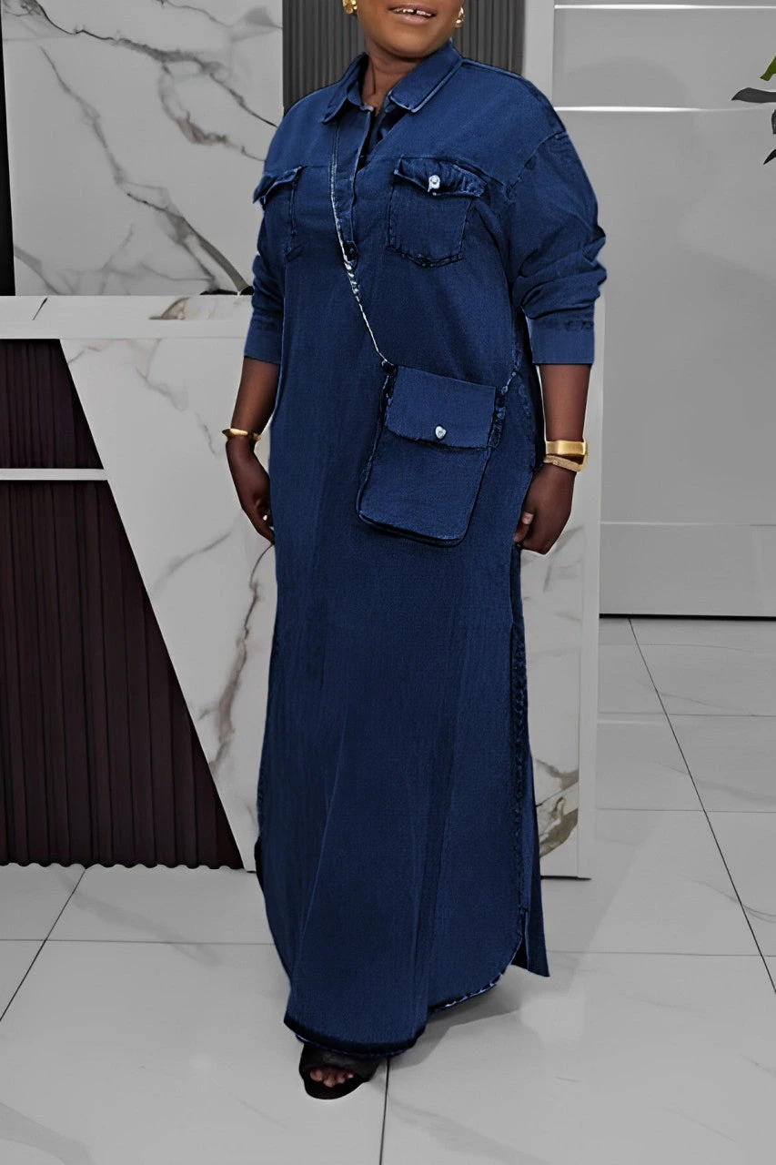 Cozy Loose Denim Maxi Dress 8 Cozy Loose Denim Maxi Dress - Image 8