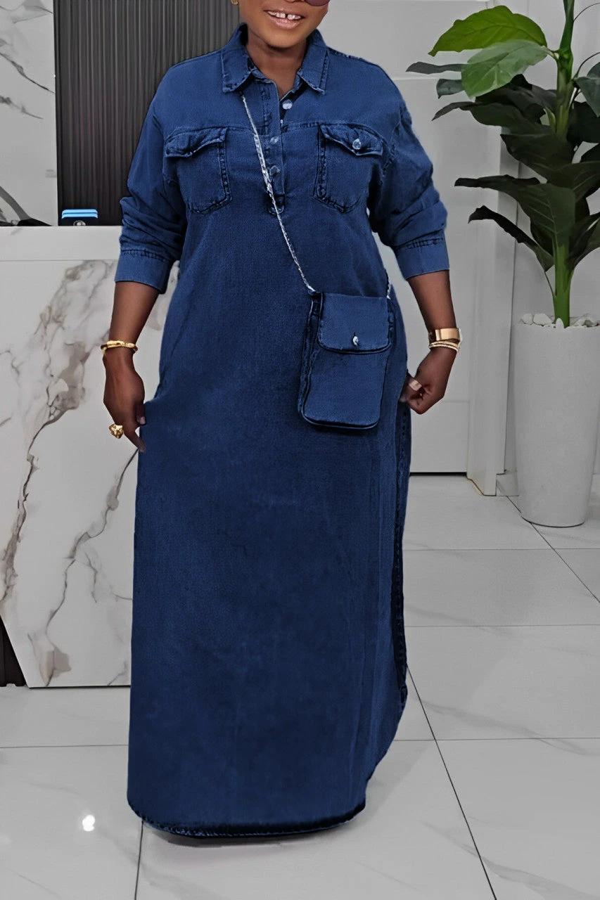 Cozy Loose Denim Maxi Dress 9 Cozy Loose Denim Maxi Dress - Image 9