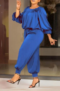 Casual Lantern Sleeve Flower Top & Pants Set -Acorpstyle XTX3541 BL 1 f19817a5 84c4 4c93 ac2b 766dafc04466