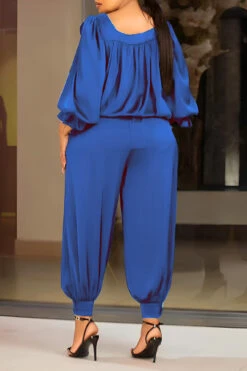 Casual Lantern Sleeve Flower Top & Pants Set -Acorpstyle XTX3541 BL 2 43a8e173 28dd 46aa 93f1 dced598cc5f4