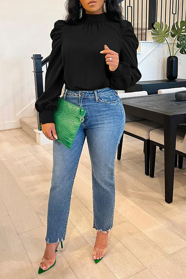 Chic Puff Sleeve Tie Back Blouse 5 Chic Puff Sleeve Tie Back Blouse - Image 5