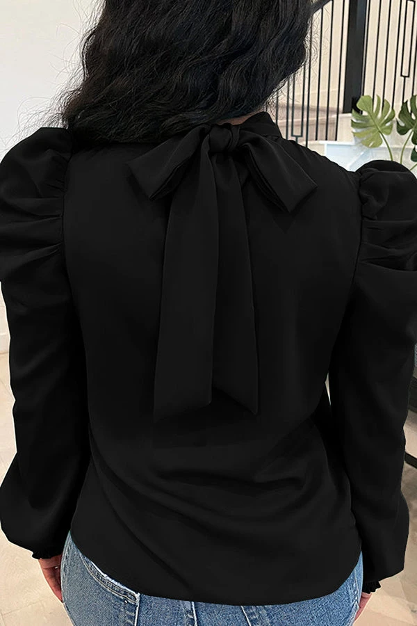 Chic Puff Sleeve Tie Back Blouse 6 Chic Puff Sleeve Tie Back Blouse - Image 6